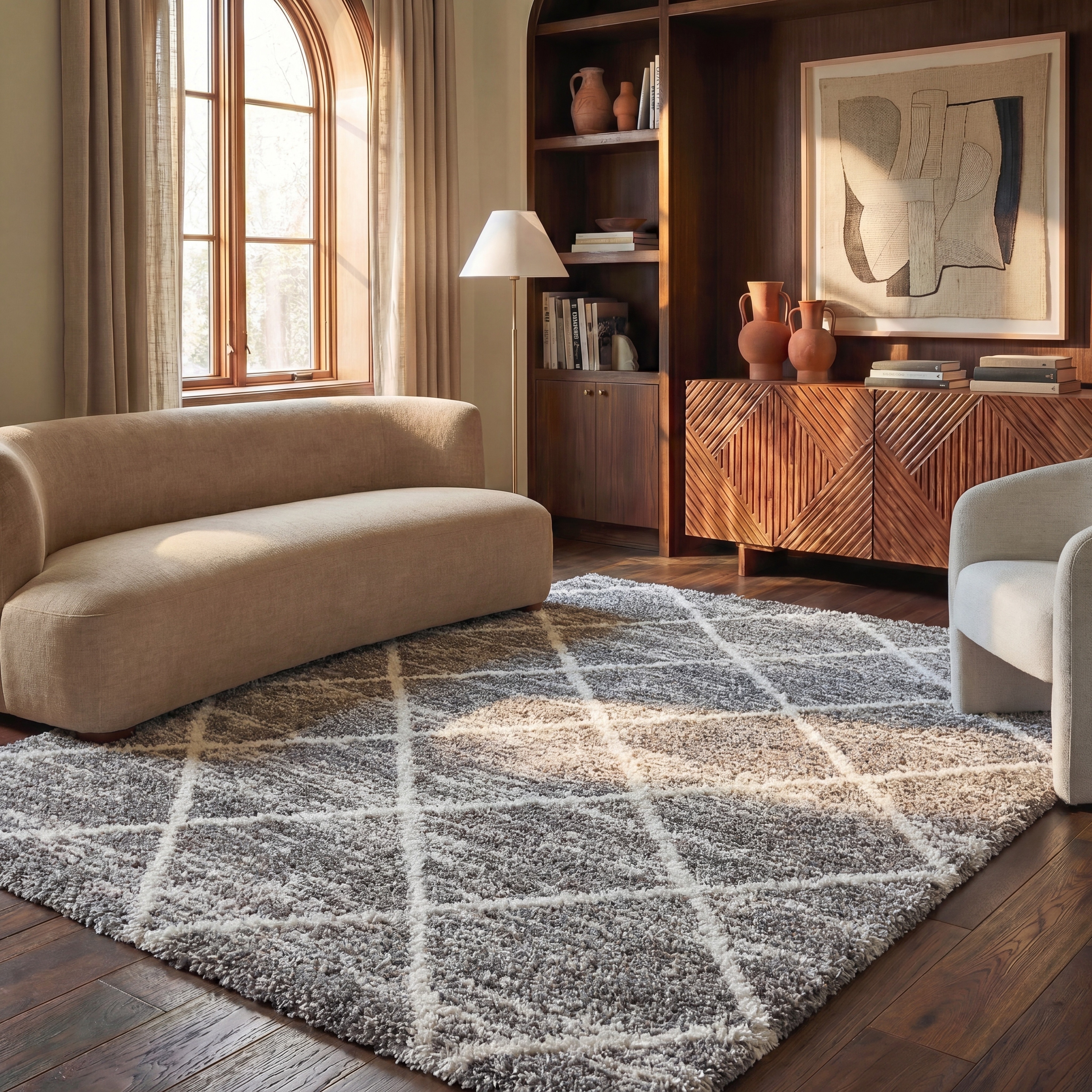 SAFAVIEH Hudson Shag Raili Diamond Trellis 2-inch Thick Rug