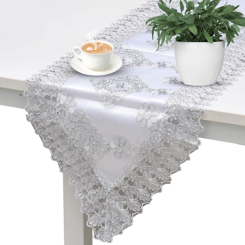 Shop LC Polyester Table Runner with Lace Mothers Day Gifts for Mom