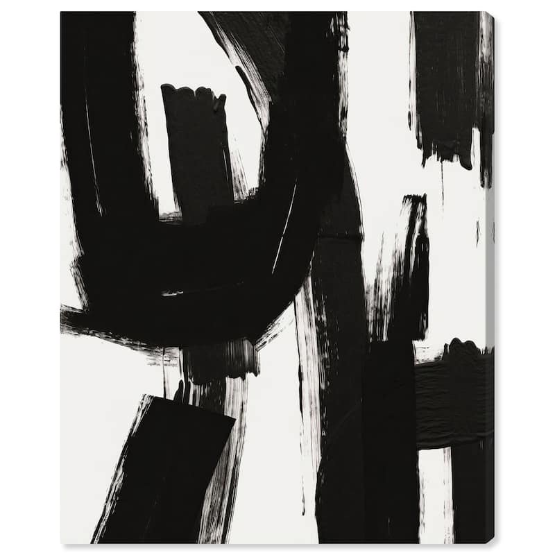 Wynwood Studio Canvas Abstract B W Machinery Black and Modern & Contemporary Wall Art Canvas Print