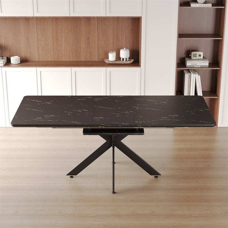 Extendable Dining Table Modern Mid-Century Kitchen Table