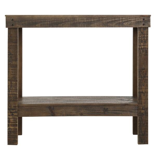 Rustic Sqaure Accent Entryway Table 39 Inch Dark Brown On Sale Overstock 31806296
