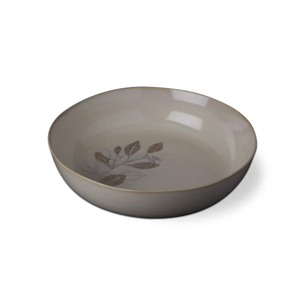 Eucalyptus Ivory Ceramic Serving Bowl 132oz 13.5in x 13.5in x 3in Dishwasher Safe for Salad and Dining