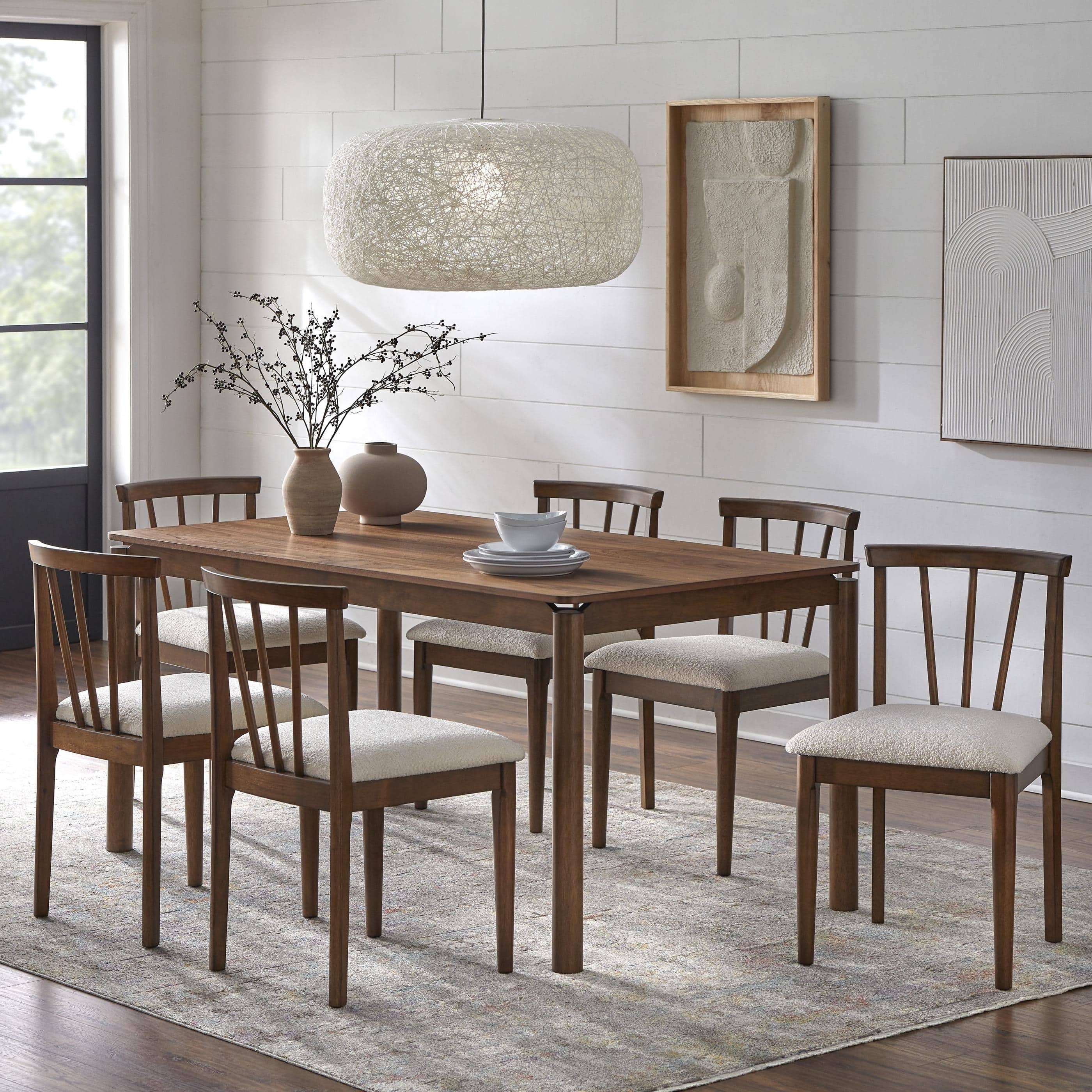 Option 7-Piece Walnut/Beige