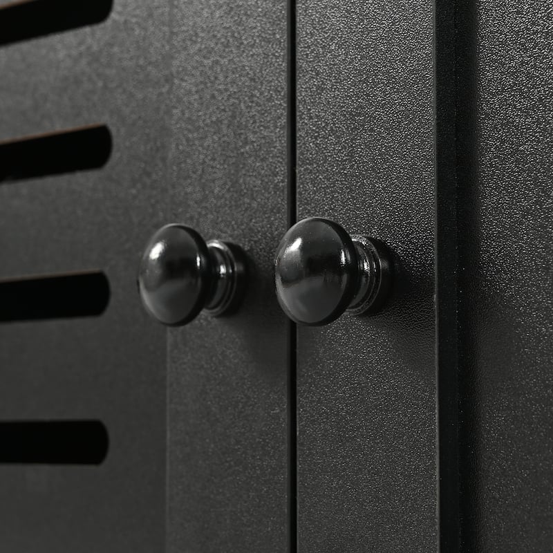 47.2'' Wide 5-in-1 Hall Tree with Bench, Cushion, Shutter Doors & 4 Hooks, Entryway Storage Organizer Cabinet