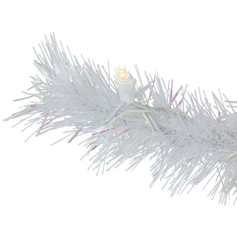 White Alaskan Pine Artificial Christmas Wreath, 48", Warm White LED