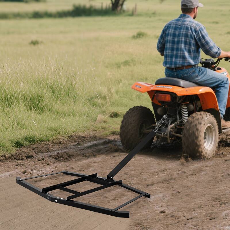Gymax 66'' Wide Driveway Drag Tow-Behind Leveling Rake w/Reinforced
