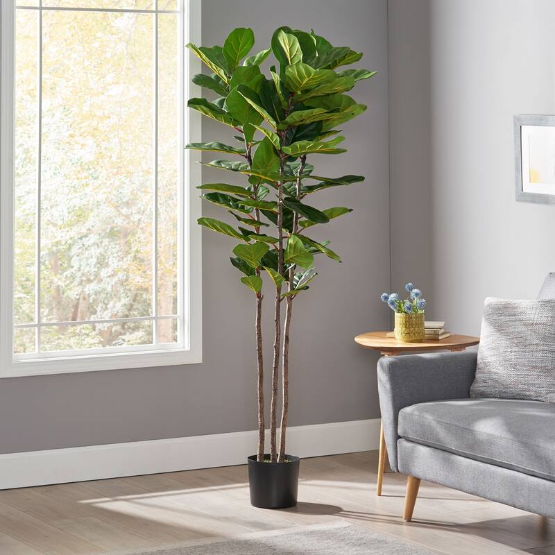 Socorro 4' x 1.5' Artificial Fiddle-Leaf Fig Tree by Christopher Knight Home - 6' x 2'