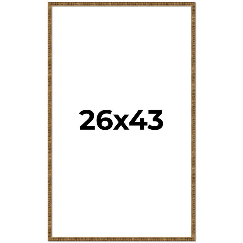 26x43 Frame Black Real Wood Picture Frame Kingsley Gold Distressed Photo Frame with UV Acrylic Foam Board Backing &
