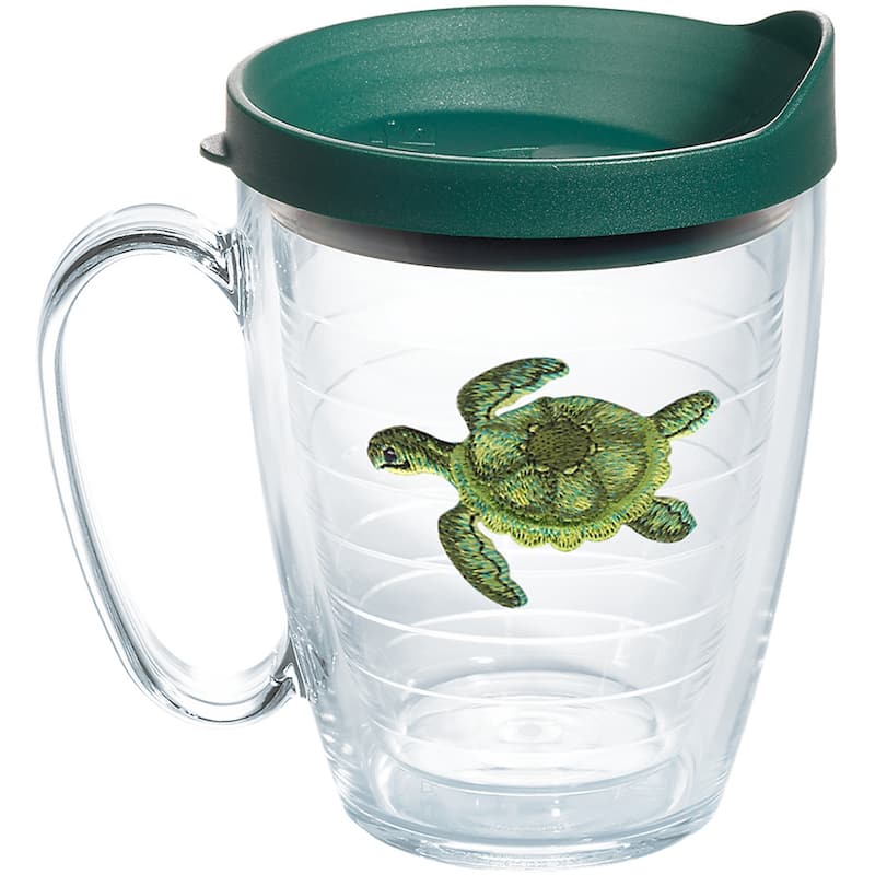 Tervis Tropical Animals Made in USA Double Walled Insulated Travel Tumbler, Turtle - 16oz Mug