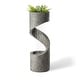 preview thumbnail 50 of 53, Glitzhome Modern Minimalist Spiral LED Polyresin Outdoor Fountain with Small Planter