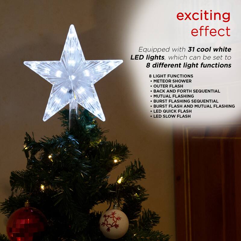 Alpine Corporation Flashing Star Tree Topper with LED Lights