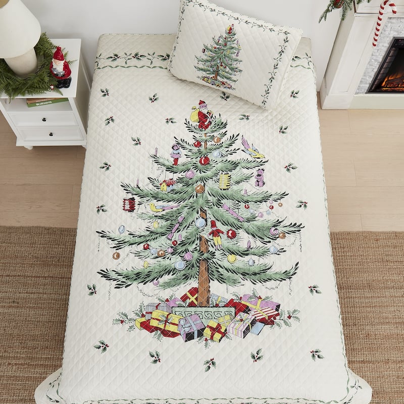 Spode® Christmas Tree Twin Quilt Set