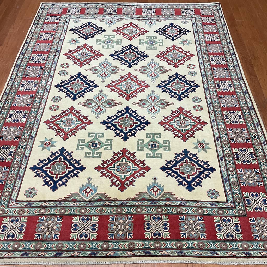 HERAT ORIENTAL Handmade Kazak Wool Rug - 6'2" x 8'6"