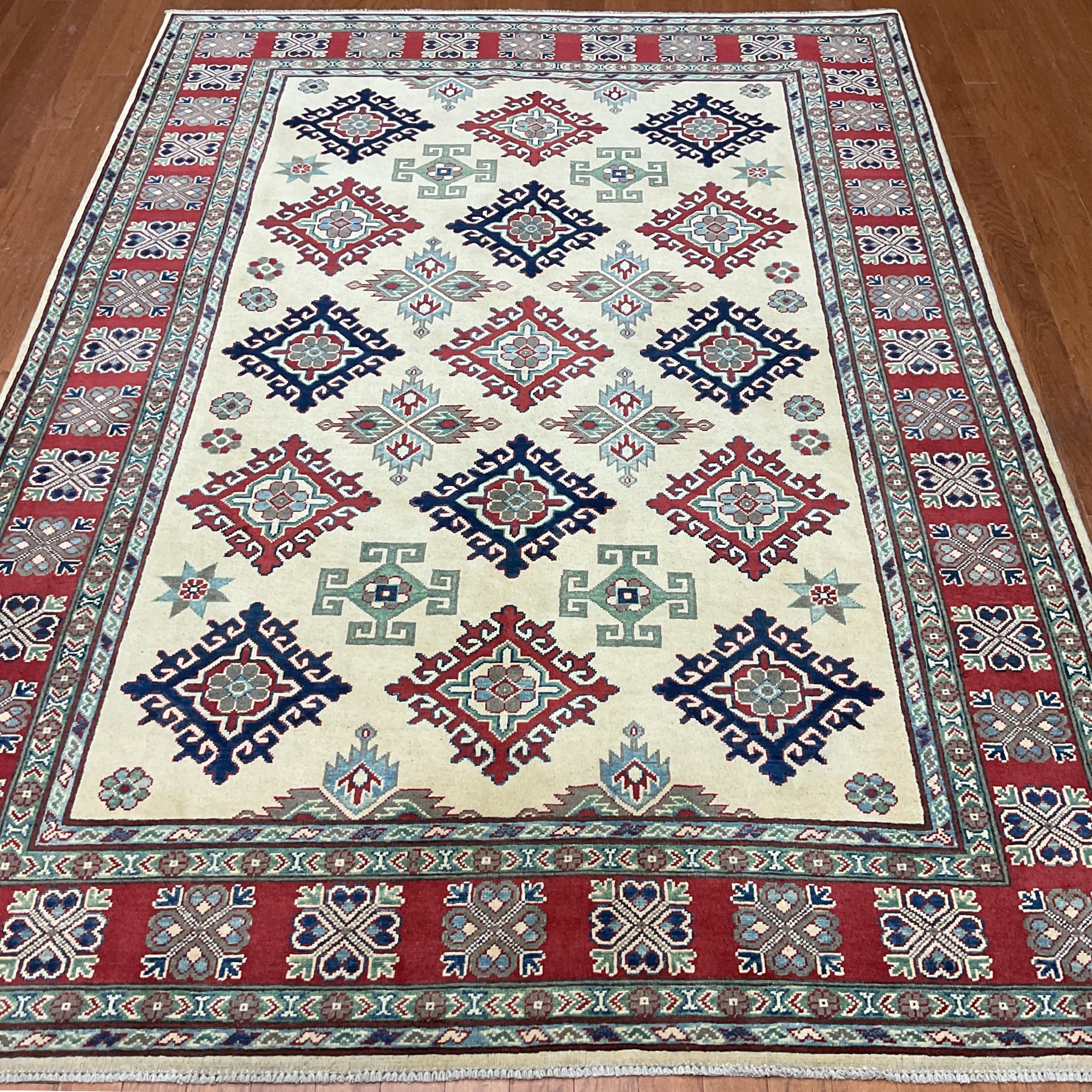 HERAT ORIENTAL Handmade Kazak Wool Rug - 6'2" x 8'6"