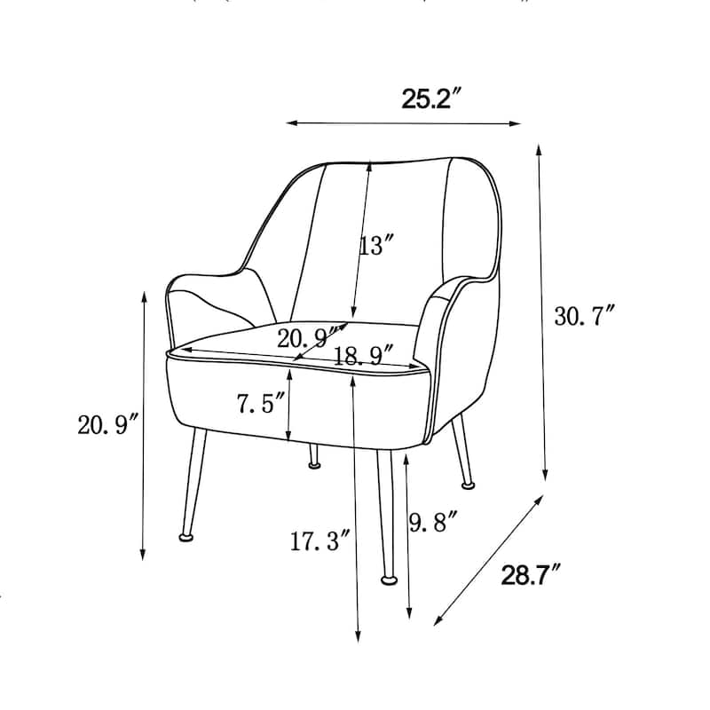 Modern Velvet Easy Assemble Sherpa Armchair for Living Room,Bedroom