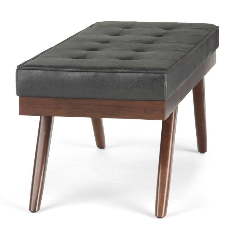 WYNDENHALL Keenan 48 inch Wide Mid Century Modern Rectangle Ottoman Bench