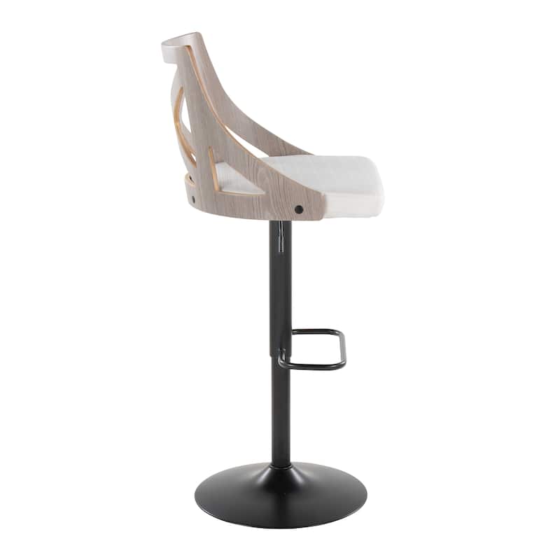 The Gray Barn Charlotte Adjustable Bar Stool with Rounded Rectangular Footrest (Set of 2)