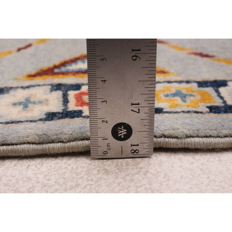 ECARPETGALLERY Hand-knotted Uzbek Ghazni Grey Wool Rug - 4'9 x 6'5