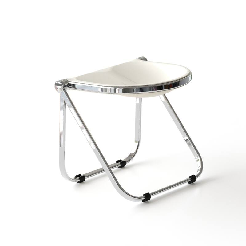Used folding chair home transparent ins retro office leisure dining chair acrylic creative stool portable outdoor stool