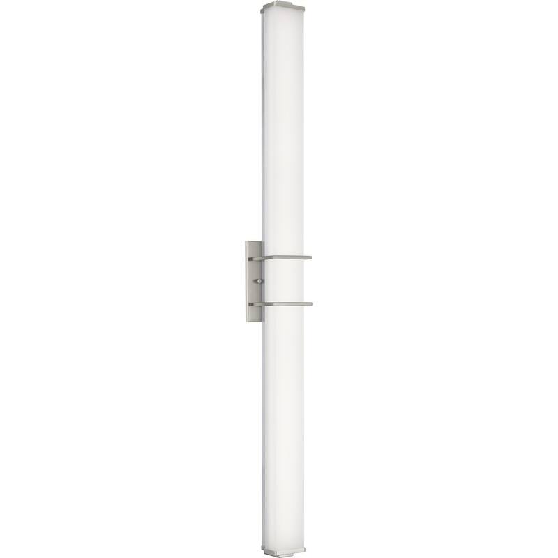 Phase 2.2 LED Collection 48" Brushed Nickel White Shade Modern Bath Vanity Light - 1 Light