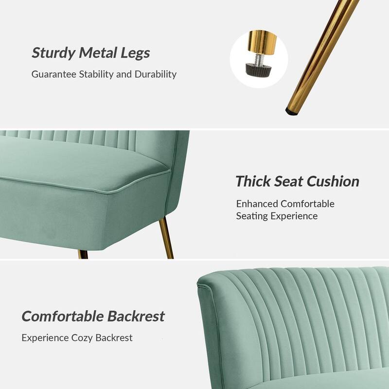 Delicia 3 Piece High-Quality Velvet Fabric Living Room Set with Sturdy Legs by HULALA HOME