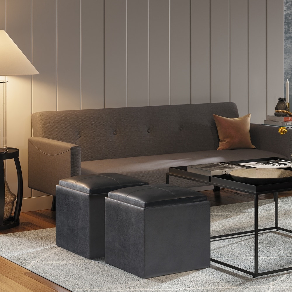 WYNDENHALL Townsend 17 inch Wide Contemporary Square Storage Ottoman