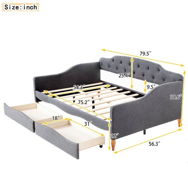 Elegant Design Upholstered Daybed Sofa Bed Full Size Bed Bath