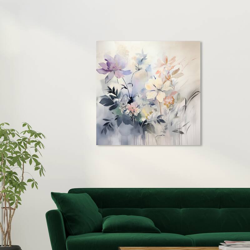 Wynwood Studio Canvas Floral and Botanical August s Flowers White and Antique White Farmhouse Wall Art Canvas Print - 30 x 30