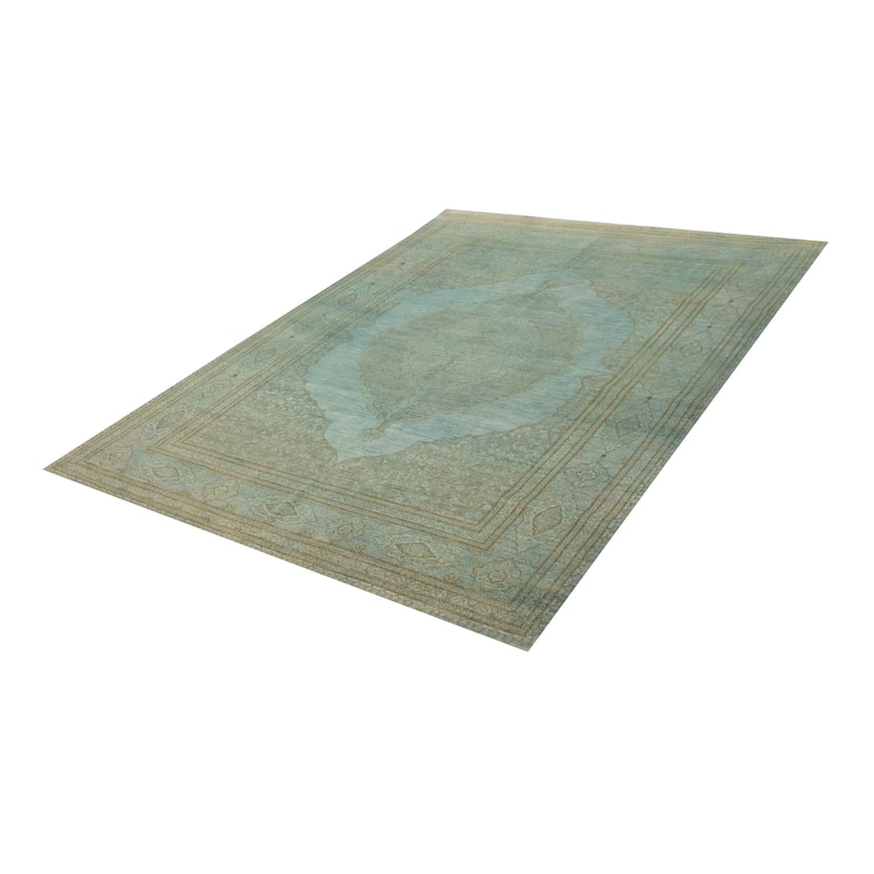 ECARPETGALLERY Hand-knotted Vibrance Light Blue Wool Rug - 9'0 x 11'9