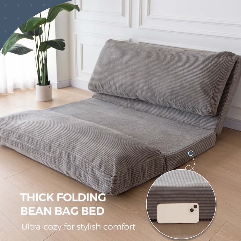 Corduroy Bean Bag Folding Sofa Bed