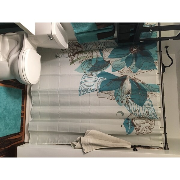 Top Product Reviews For Turquoise Curtain Decor Bathroom Shower Curtain Set Teal Brown 20649153 Overstock