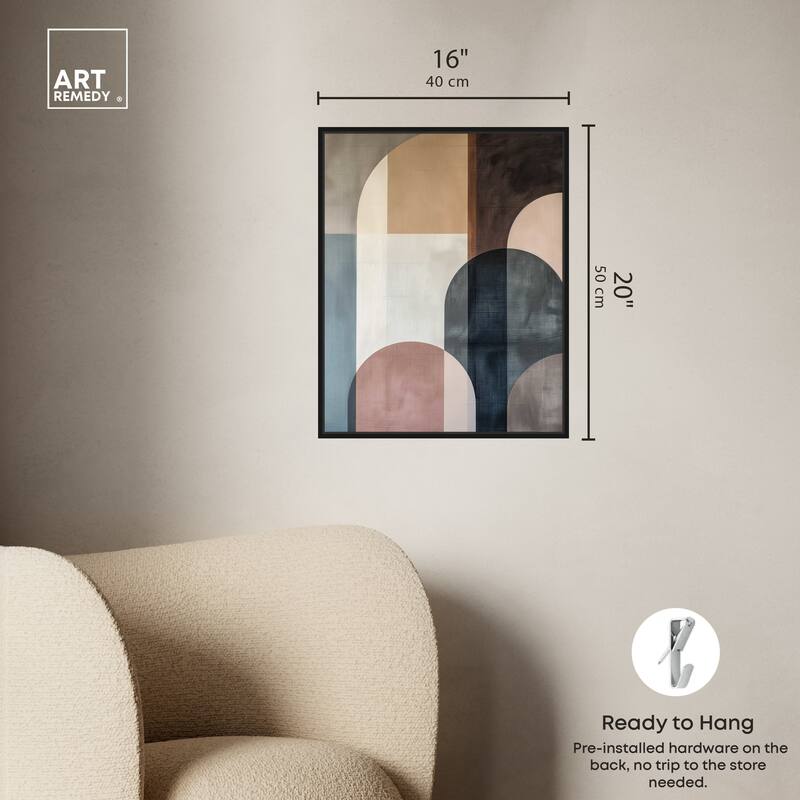 Art Remedy Lost In Transformation Framed Abstract Shapes 1 Piece Canvas Wall Art