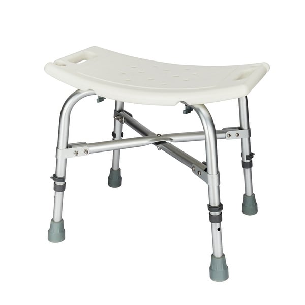 Heavy Type Adjustable Aluminum Alloy Shower Chair Bath Stool White