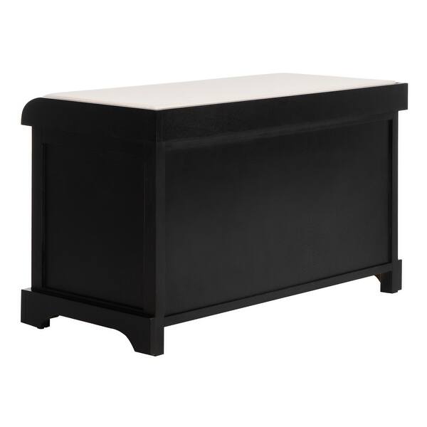 Shop Old Stone Distressed Black Storage Bench 33 5 X 16 1 X
