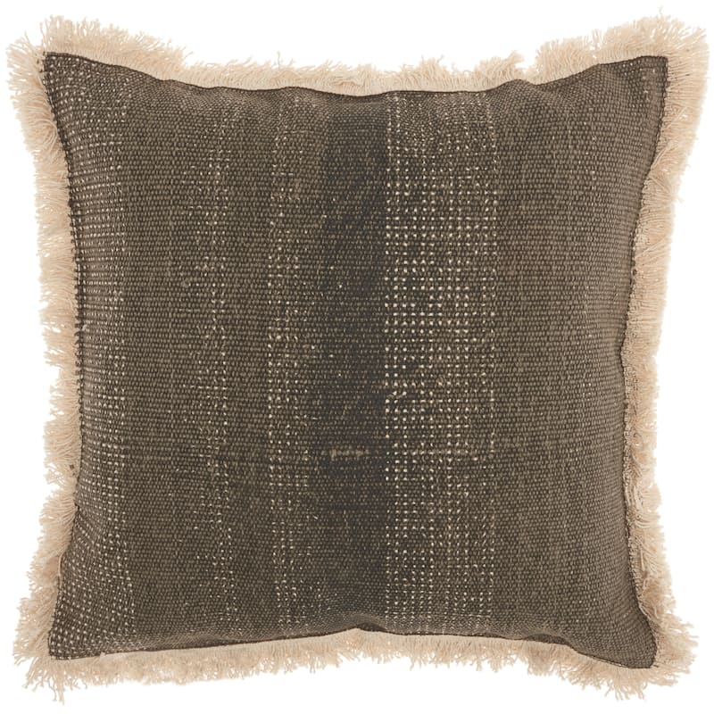Mina Victory Stonewash Throw Pillow - 18" x 18" - Grey