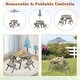 preview thumbnail 3 of 5, Kids Wooden Table Set with Adjustable Umbrella Table & 4 Stools