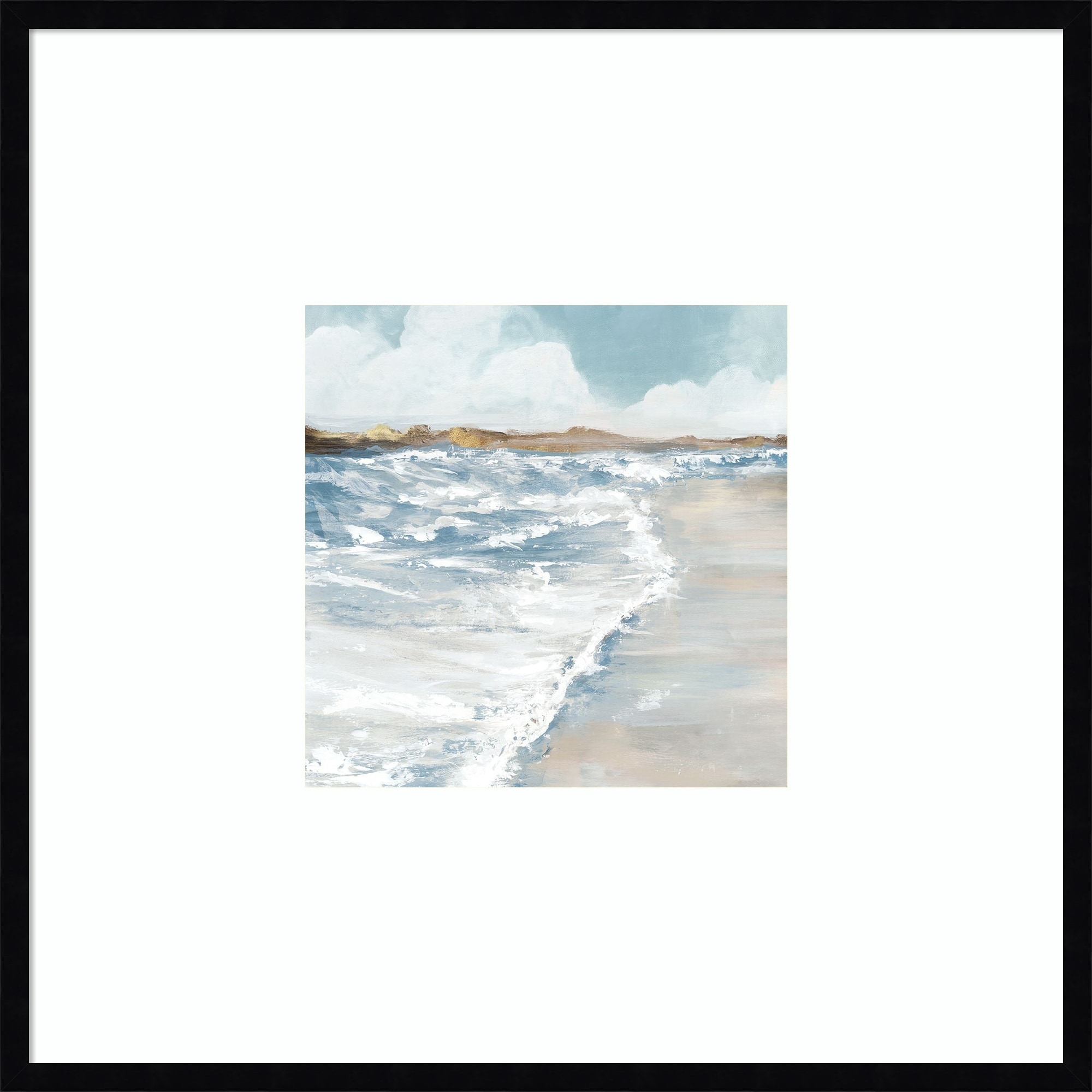Coastal Waves and Sand Harmony by PI Studio Wood Framed Wall Art Print