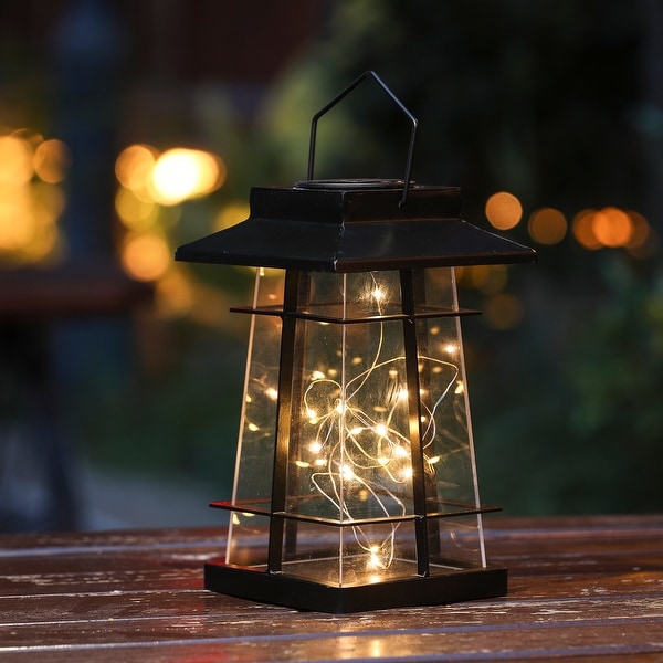 STARRY NIGHTS SOLAR BOLLARD LIGHT GARDEN LANTERN PATIO LED LIGHTING PATHWAY NEW 