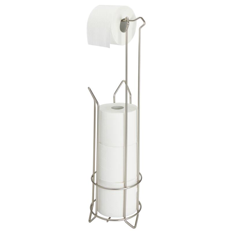 Bath Bliss Satin Nickel Iron Tissue Roll Holder and Dispenser - Satin Nickel - 6.30" x 6.30" x 24.02"