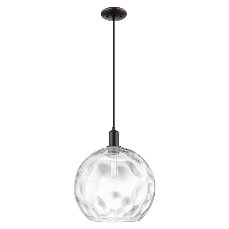 Innovations Lighting Endless Possibilities Arcadia - Athens Water Glass - 1 Light 13" Cord Hung Mini Pendant - Matte Black