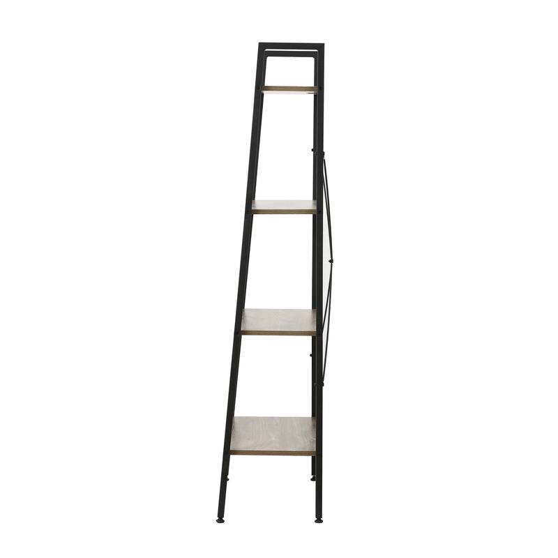 Carbon Loft Ogzewalla 4-shelf Wood and Metal Ladder Bookcase
