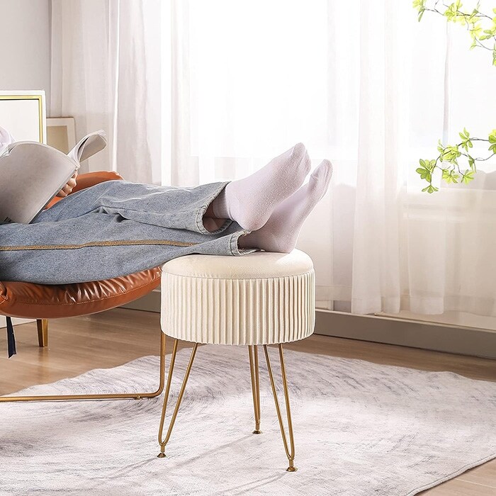 Round Storage with Tray Vanity Stool with Storage White White On Sale Bed Bath Beyond 40112196