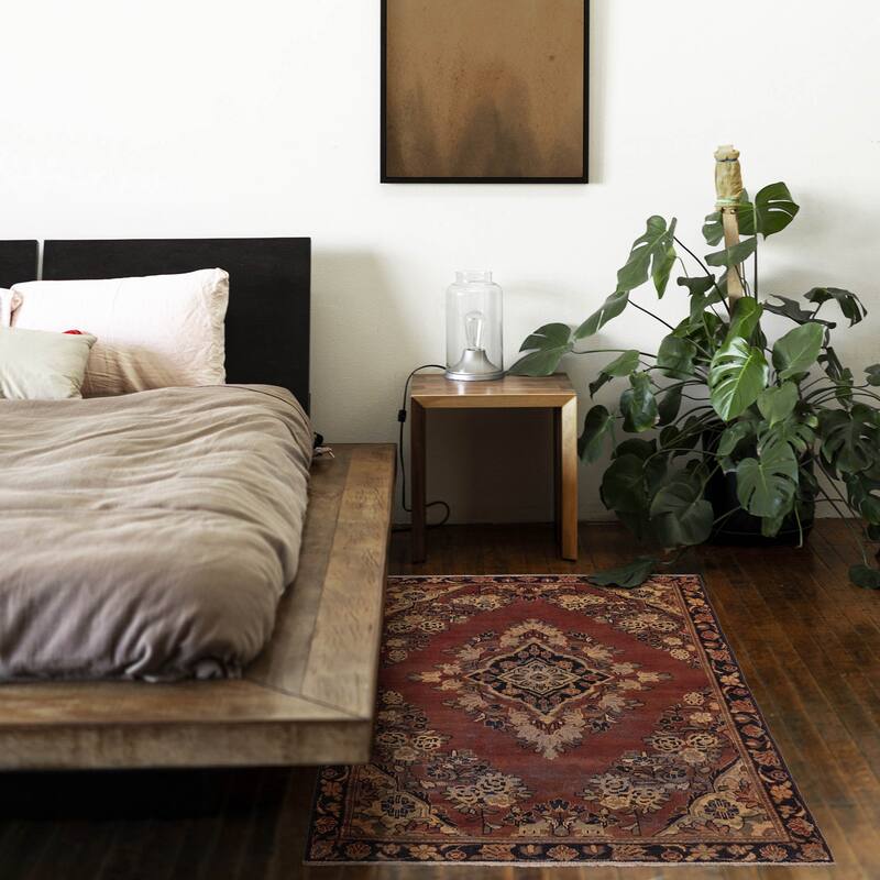 ECARPETGALLERY Hand-knotted Antalya Vintage Dark Copper Wool Rug - 4'1 x 6'7