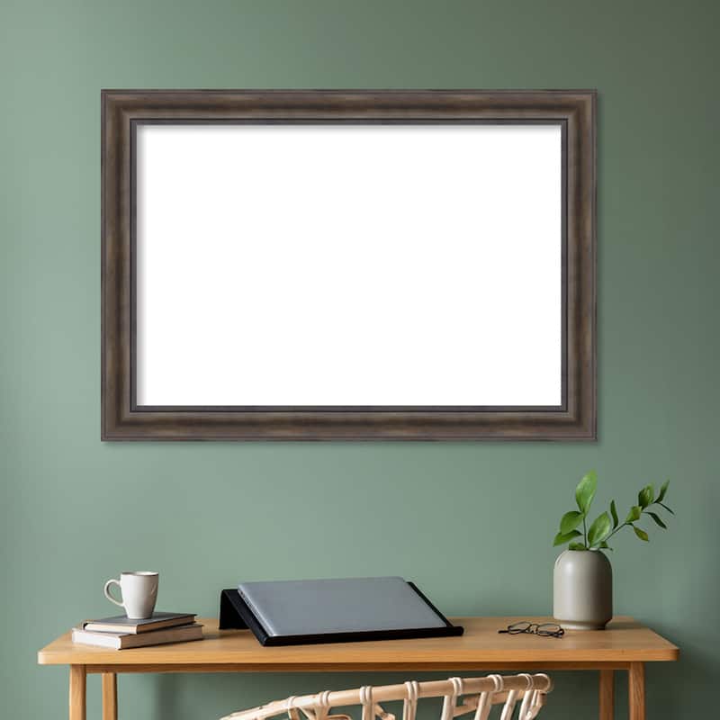 Amanti Art Rustic Pine Black Framed Dry Erase Magnetic Board
