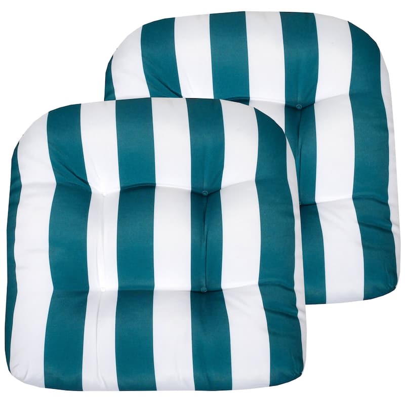 Havana Striped Tufted Patio Seat Cushion Sets