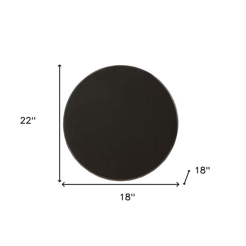 HomeRoots 22" Black Wood Round Pedestal End Table - 18" W x 18" D x 22" H