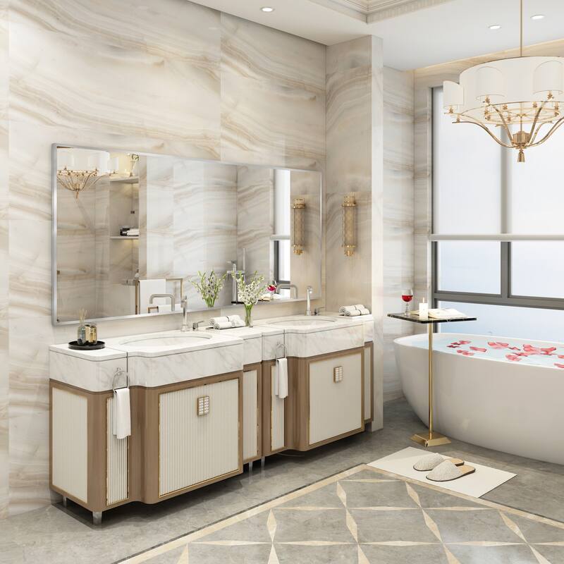 QuivaraView Wall Mounted Aluminum Frame Bathroom Vanity Mirror