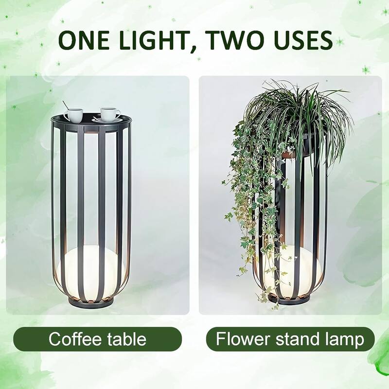 Solar Outdoor LED Floor Lamp with Plant Stand