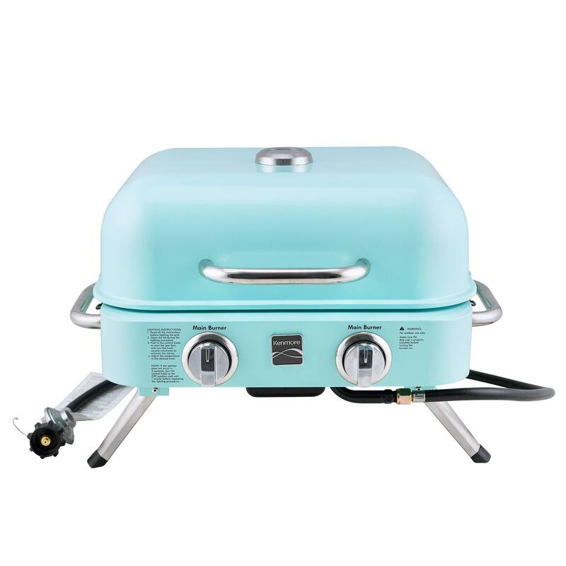 Kenmore 2-Burner Retro Portable Gas Grill - Blue/Grey