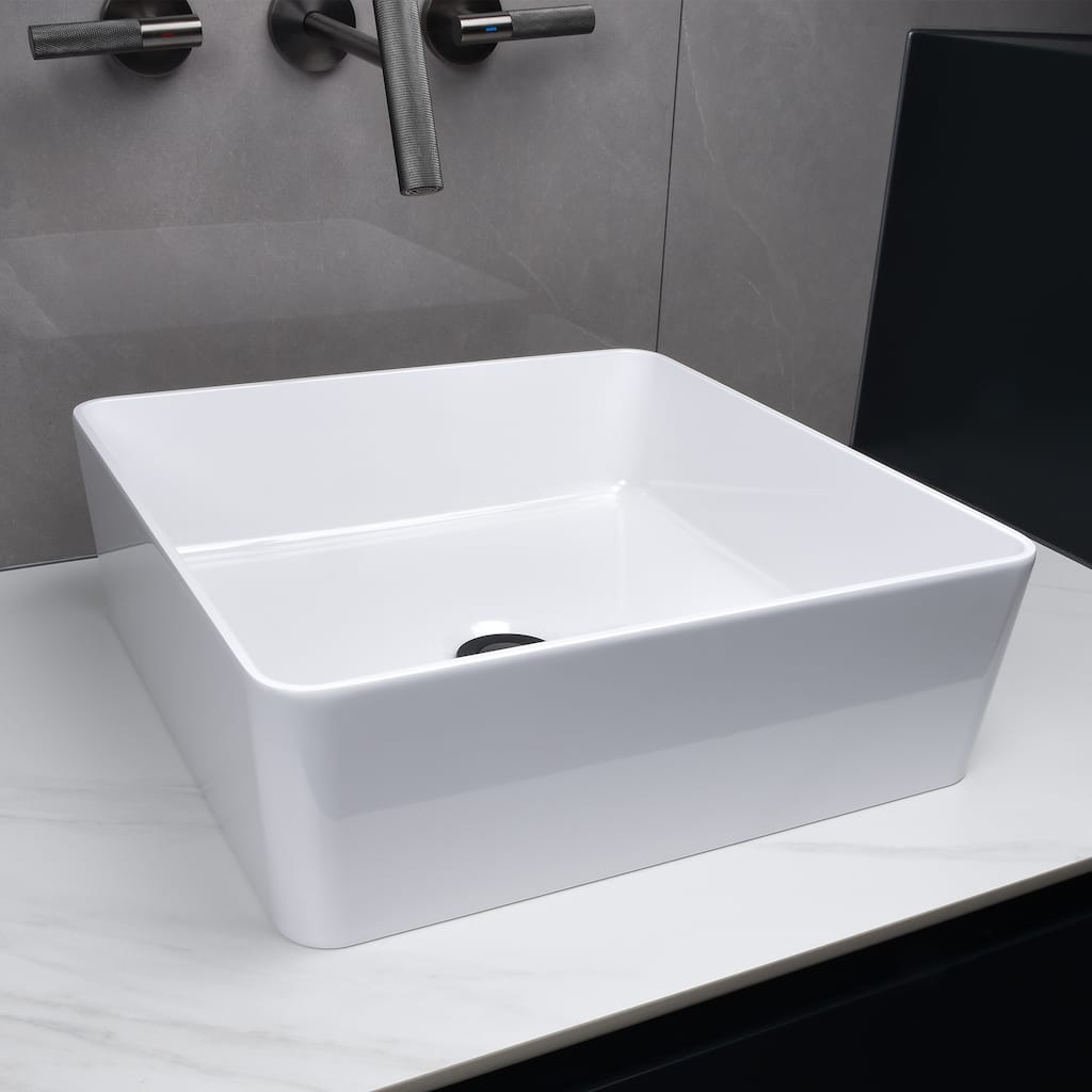 15.16''x15.16''x5.12'' Square Vessel Bathroom Sink